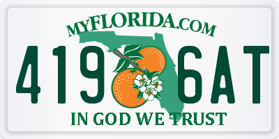 FL license plate 4196AT