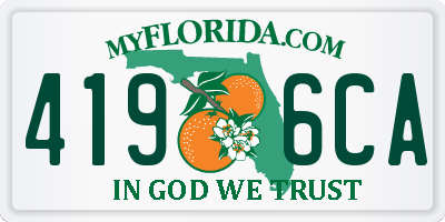 FL license plate 4196CA