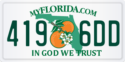 FL license plate 4196DD