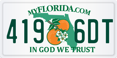 FL license plate 4196DT