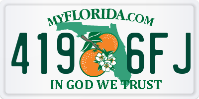 FL license plate 4196FJ