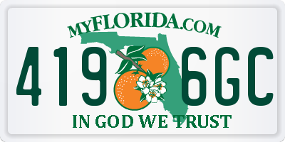 FL license plate 4196GC