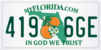 FL license plate 4196GE