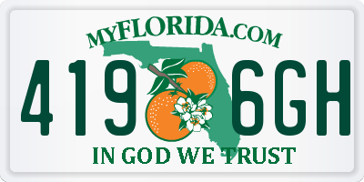 FL license plate 4196GH