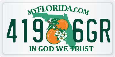 FL license plate 4196GR