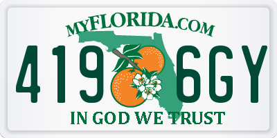 FL license plate 4196GY