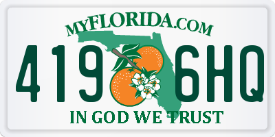 FL license plate 4196HQ