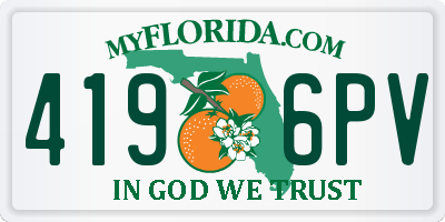 FL license plate 4196PV