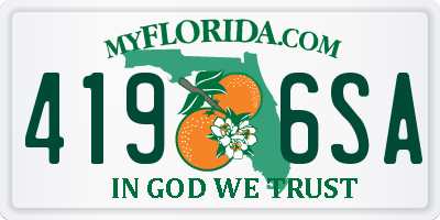 FL license plate 4196SA