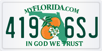 FL license plate 4196SJ