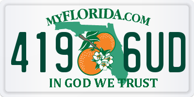 FL license plate 4196UD