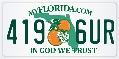 FL license plate 4196UR