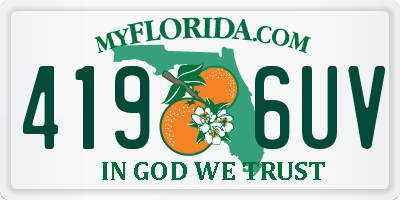 FL license plate 4196UV