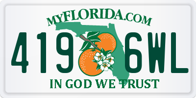 FL license plate 4196WL