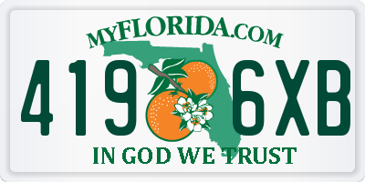FL license plate 4196XB