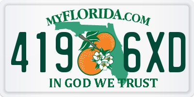 FL license plate 4196XD