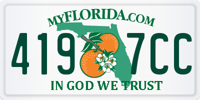 FL license plate 4197CC