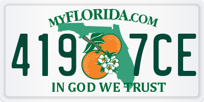 FL license plate 4197CE
