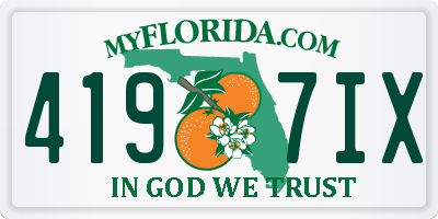 FL license plate 4197IX