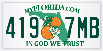 FL license plate 4197MB