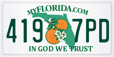 FL license plate 4197PD
