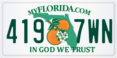 FL license plate 4197WN