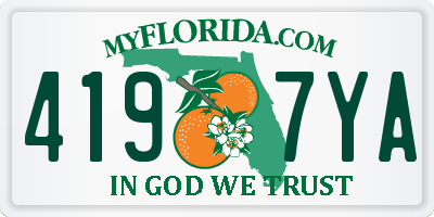 FL license plate 4197YA