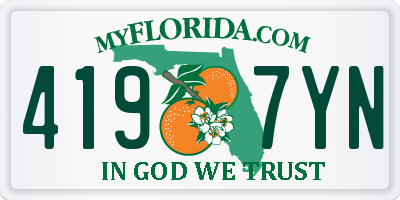 FL license plate 4197YN