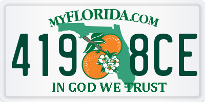 FL license plate 4198CE