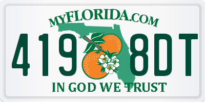 FL license plate 4198DT