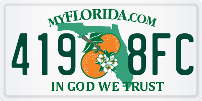 FL license plate 4198FC