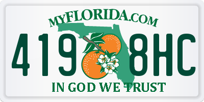 FL license plate 4198HC