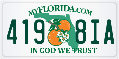 FL license plate 4198IA