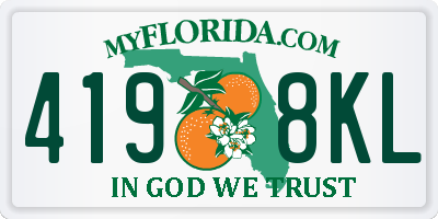 FL license plate 4198KL