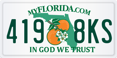 FL license plate 4198KS