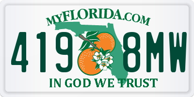 FL license plate 4198MW