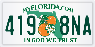 FL license plate 4198NA