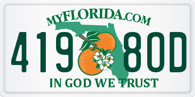 FL license plate 4198OD
