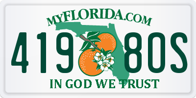 FL license plate 4198OS