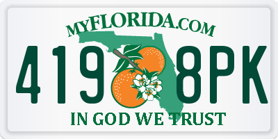 FL license plate 4198PK