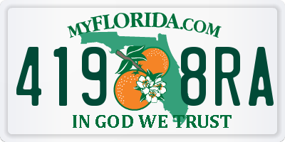 FL license plate 4198RA