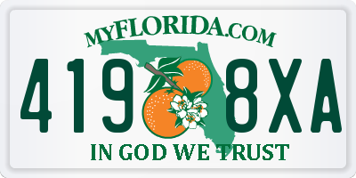 FL license plate 4198XA