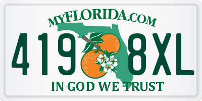 FL license plate 4198XL