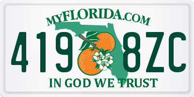 FL license plate 4198ZC