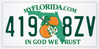 FL license plate 4198ZV