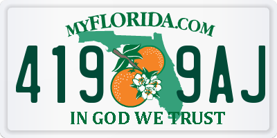 FL license plate 4199AJ