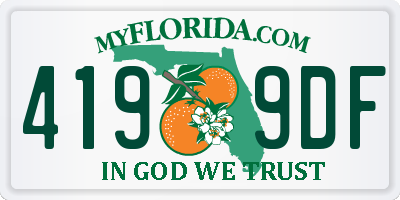 FL license plate 4199DF