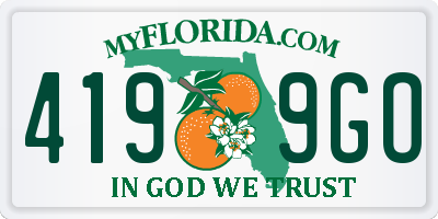 FL license plate 4199GO