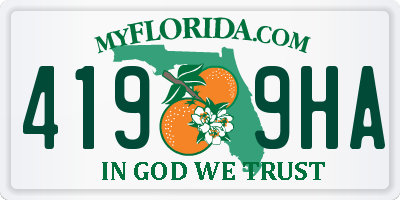 FL license plate 4199HA