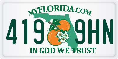 FL license plate 4199HN